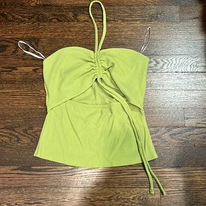 Green halter cutout crop top - never worn!